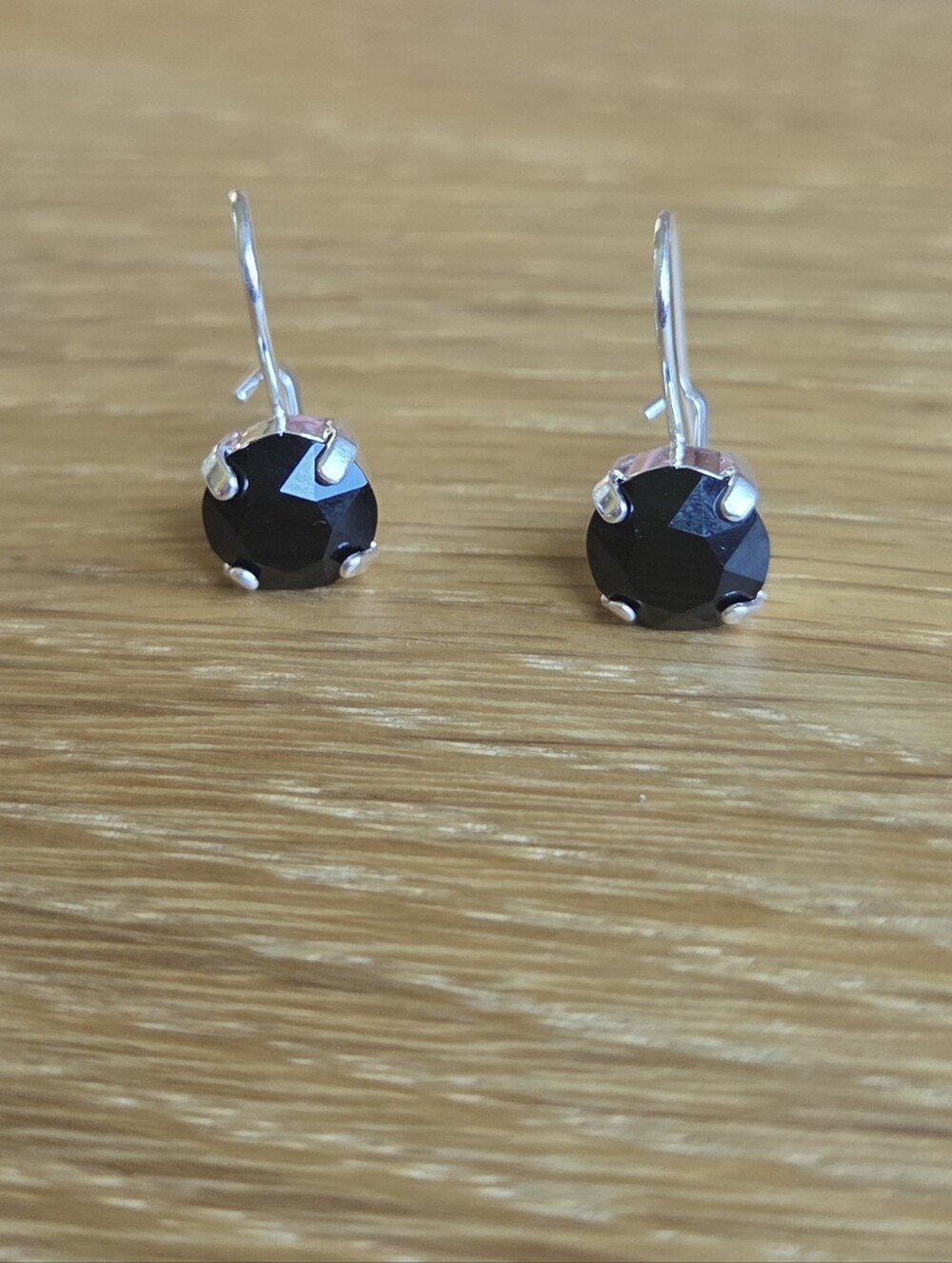 Black Crystal Drop Earrings | Handmade - Picture 6 of 9